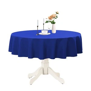 Round Waterproof Tablecloth Stain Resistant Washable Table Cloths Wrinkle Fre... - Picture 1 of 7