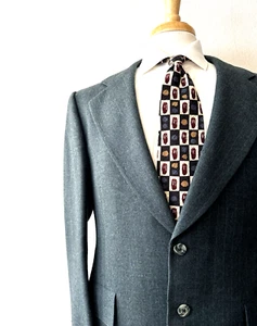 Dior x Hart Schaffner Marx 70's Suit Jacket Coat Men's 41R Retro Green Wool USA - Picture 1 of 10