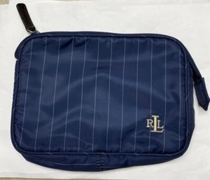 Lauren Ralph Lauren Kulturbeutel Reisekoffer Kosmetiktasche blau gestreift NEU - Bild 1 von 4