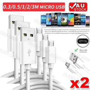 2x Micro USB Charging Cable Fast Charging Wire Phone Charger Cord 0.3/0.5/1/2/3M - Picture 1 of 11