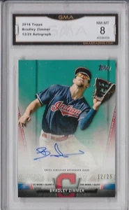 2018 Topps Series 2 TS Auto - Bradley Zimmer - Indians - SA-BZ - NM-MT - GMA 8 - Picture 1 of 2