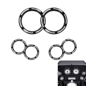 Instrument Board Gauge Bezels Cover Set For Harley Touring Electra Street Glides - Imagen 1 de 12