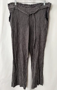 Lauren Conrad Crop Pants Paper Bag Elastic Waist Black Wht Check Size XL  #15040 - Picture 1 of 3
