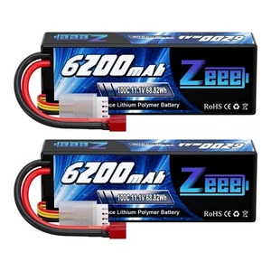 Zeee 3S Lipo Battery 6200mAh 11.1V 100C Hard Case RC Battery with Deans T Con... - Picture 1 of 6