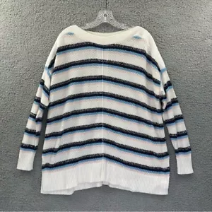 LOFT Langarm U-Boot Ausschnitt Strick Tunika Pullover Preppy Büro Baumwollmischung Damen M - Bild 1 von 8