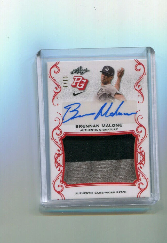 2018 Leaf Perfect Game Patch Autographs Brennan Malone Auto Patch 7/15 - Image 1 of 1
