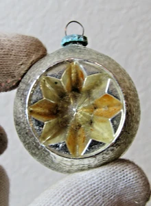 DE COLECCIÓN Vidrio Sangría DORADO FLOR BOLA ESTRELLA Pluma Árbol Relieve Adorno de Navidad - Imagen 1 de 8