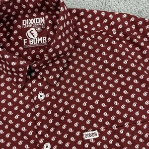 Dixxon Flannel Company Shirt Men XXL Red F Bomb AOP Print Short Sleeve Button Up - Imagen 1 de 11