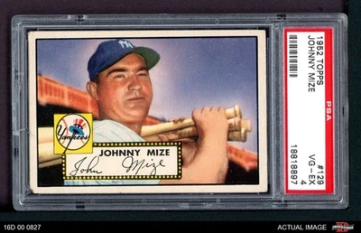 1952 Topps #129 Johnny Mize Yankees HOF PSA 4 - VG/EX - Image 1 of 2