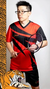 The Claw BRR Top - schwarz und rot - Badminton/Tennis/Squash T-Shirt und Shorts - Bild 1 von 7