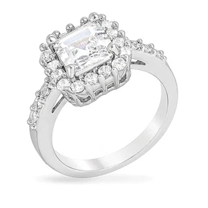Pave Asscher Ring Size 9 - Foto 1 di 4