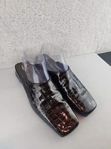 Enzo Angiolini Women's Animal Print Mules Block Heel Size 9.5M Brown - Picture 1 of 9