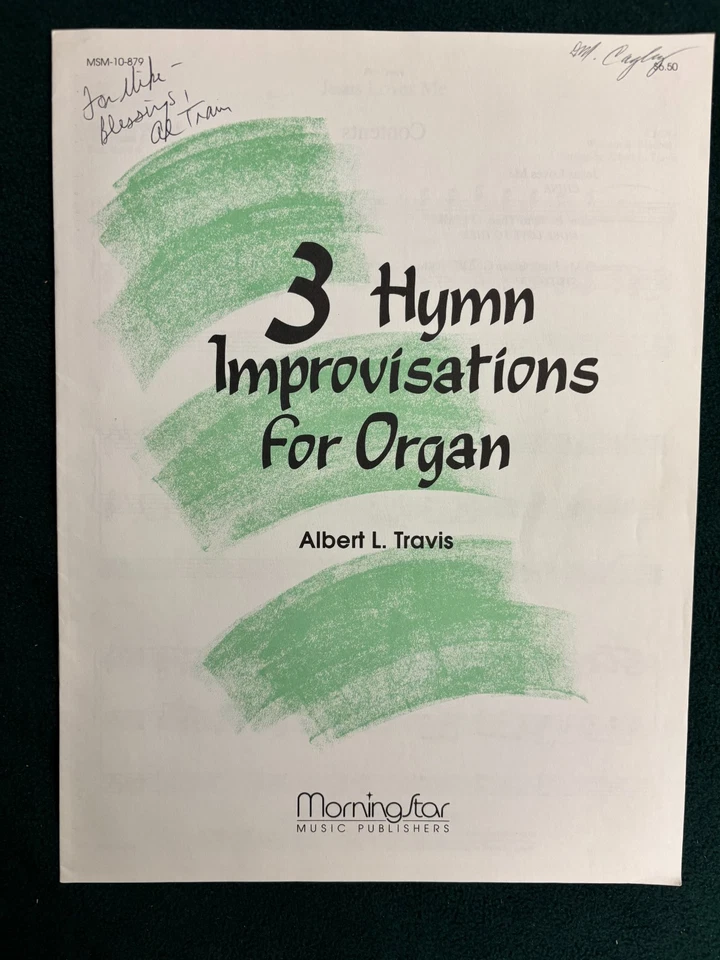 3 HYMN IMPROVISATIONS FOR ORGAN Sheet Music~Albert L. Travis~Morningstar - Image 1 of 3