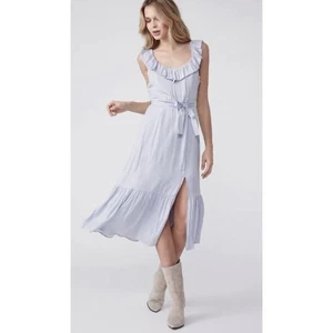 Paige Women's Kiarra Satin Sweetheart Neck Dress in Salt Blue Medium MSRP $100 - Picture 1 of 8