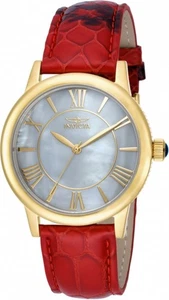 Reloj para mujer Invicta 18287 Angel cuarzo esfera mop 12 horas correa de cuero rojo - Imagen 1 de 3