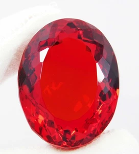 RIESIGER ZERTIFIZIERTER 222 kt + natürlicher brasilianischer roter Topas ovalschliff loser Edelstein - Bild 1 von 8