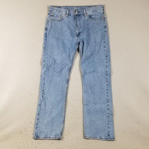 Levis 505 Jeans Mens 38x34 Blue Denim Straight Leg Classic 100% Cotton Pants - Picture 1 of 15