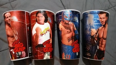 Juego completo de 4 tazas Super Big Gulp coleccionables WWE All Stars 2011 7-Eleven Foto 1 de 2