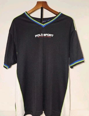 Vintage 1997 Ralph Lauren Active POLO SPORT V-Neck performance Jersey - Image 1 of 4