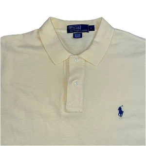 Camisa Polo Ralph Lauren DE COLECCIÓN Para Hombre Grande Lisa Amarilla 100% Algodón Tejido Poni - Imagen 1 de 15
