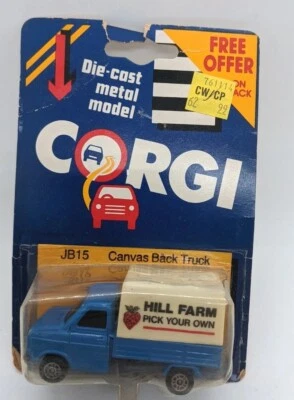 Corgi JB15 Canvas Back Truck HILL FARM ~ Card Dated 1984 ~ Ford Transit - Image 1 of 4