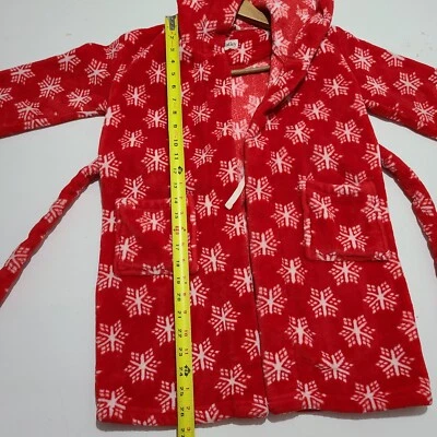 Bata Hatley roja polar vacaciones copos de nieve niños niñas talla 6-7  Foto 1 de 4