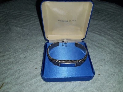 Carolyn Pollack Relios 纯银和 Lapis Lazuli 袖口手链 西南  — 第 1/4 张图片