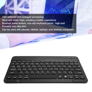 Wireless BT Keyboard 10in With RGB Backlight Square Keycap For Phone Tablet TPG - Picture 1 of 33