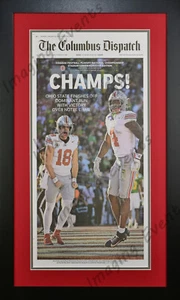 2024 Campeones Nacionales Ohio State Buckeyes Periódico Original Enmarcado "¡Campeones!" - Imagen 1 de 1