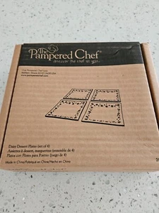 Pampered Chef Pink Daisy Dessert Plates Set Of 4 #2818 Retired. - Picture 1 of 3