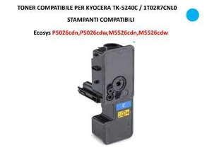 Compatibile Toner Tk5240C per Kyocera Ecosys P5026cdn,P5026cdw,M5526cdn,M5526cdw - Foto 1 di 3