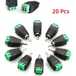 20pcs of Speaker Wire Cable to Audio RCA Male Connector Adapter Jack Plug - Picture 1 of 6