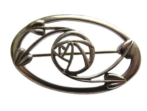 Sterling Silver ladies Brooch In Charles Rennie Mackintosh Style - Picture 1 of 2