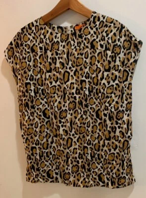 Tory Burch Animal Print 100% Silk Sleeveless Top Cheetah Leopard Jaguar Size 4 - Image 1 of 4