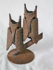 Stunning Bronze with charming owl brutalist design sculpture - Picture 1 of 9