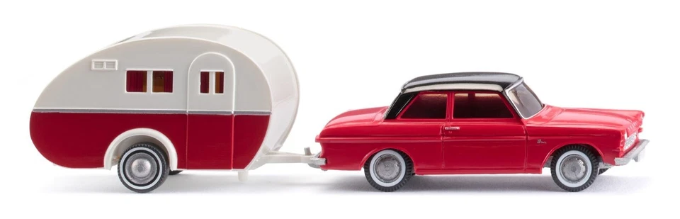 Wiking 020203 Ford Taunus 12M mit Wohnwagen 1:87 NEU OVP-- - Bild 1 von 1