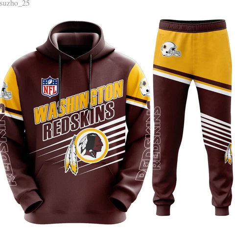 Washington Redskins Tracksuit Men Hoodie Pants Sweatshirts Sweatpants Activewear Cover