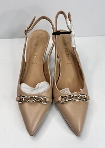 Anna Klein Iflex High Heels Schlinge Rücken beige gold Kette Größe 7,5 - Bild 1 von 6