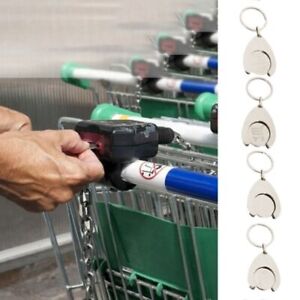 Silver Shopping Cart Coin Metal Shopping Trolley Remover  Keys Decor