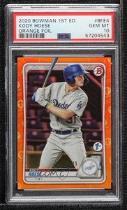 2020 Bowman 1st Edition Orange Foil /25 Kody Hoese #BFE-4 PSA 10 GEM MT