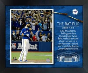 Jose Bautista 11x14 Unsigned Photo Framed PhotoGlass Blue Jays Bat Flip-V - Picture 1 of 6