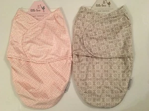 Little Love Baby Boy Girl Swaddle Bag Sack Balnket Pink Grey Geo Print Layette - Picture 1 of 3