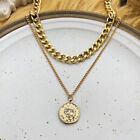 1pc Vintage Multi-layer Coin Chain Choker Necklace For Women Gold Silver Col MEI