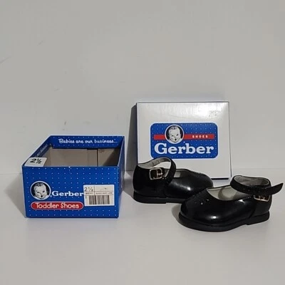 Zapatos Gerber vintage niñas charol mary janes talla 2.5 (2 1/2) nuevos en caja Foto 1 de 4