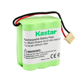 Batteria Kastar 7,2 V 2,5 Ah per aspirapolvere iRobot come nuova 4200 4205 Braava 320 321 - Foto 1 di 3