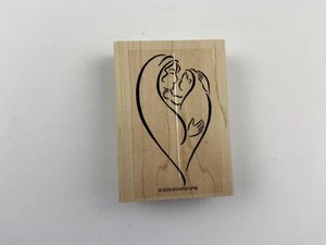 Wood Mounted Rubber Stamp by Stampin' Up 1998 Mary & Baby Jesus - Picture 1 of 4