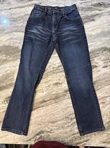 Beverly Hills Polo .~Dark Wash STRAIGHT FIT BLUE JEANS~Boys Size 14 - Picture 1 of 11