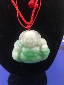 Chinese 100% Natural Genuine Green Jadeite Jade Pendant Buddha large 绿肚佛 - Picture 1 of 4