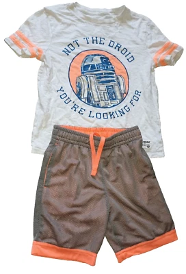 EUC Hug Lot 2pcs Set Boys Short Sleeve & Short Gap Star Wars Athletic Bundle 7-8 - Image 1 of 4