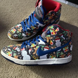 Size 9 - Nike Concepts x SB Dunk Pro 2017 High Ugly Christmas Sweater - Picture 1 of 6